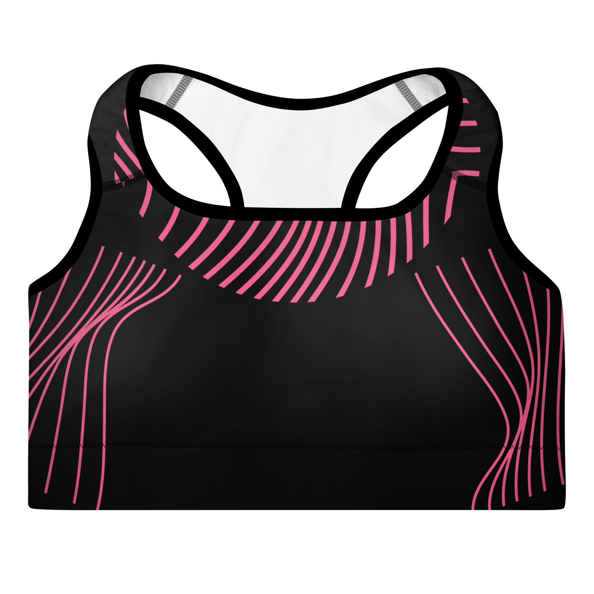 Black Sports Bra as Gym top. Ideal runner's top, yogi's top or bra for pilates or dance practice. RippleFX by WickedYo.